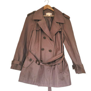 Michael Michael Kors Womens Belted Trench Coat Size 1X Taupe Classic